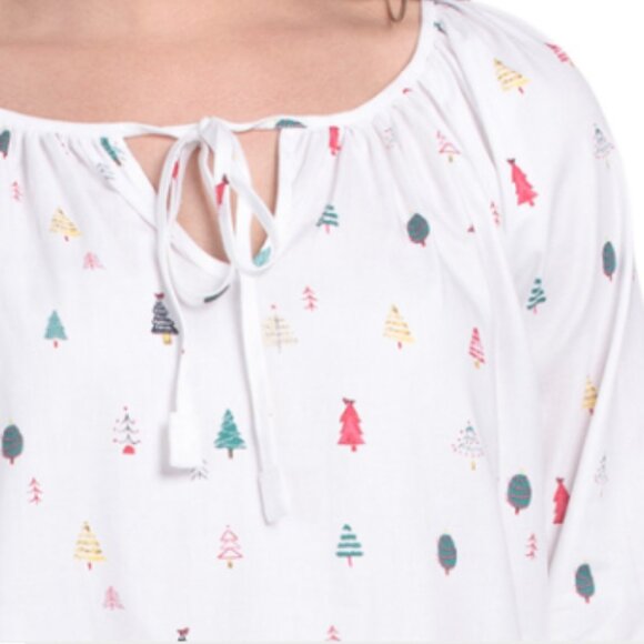 PETITE PLUME Cotton Merry Trees Delphine Nightgown - Picture 3 of 4